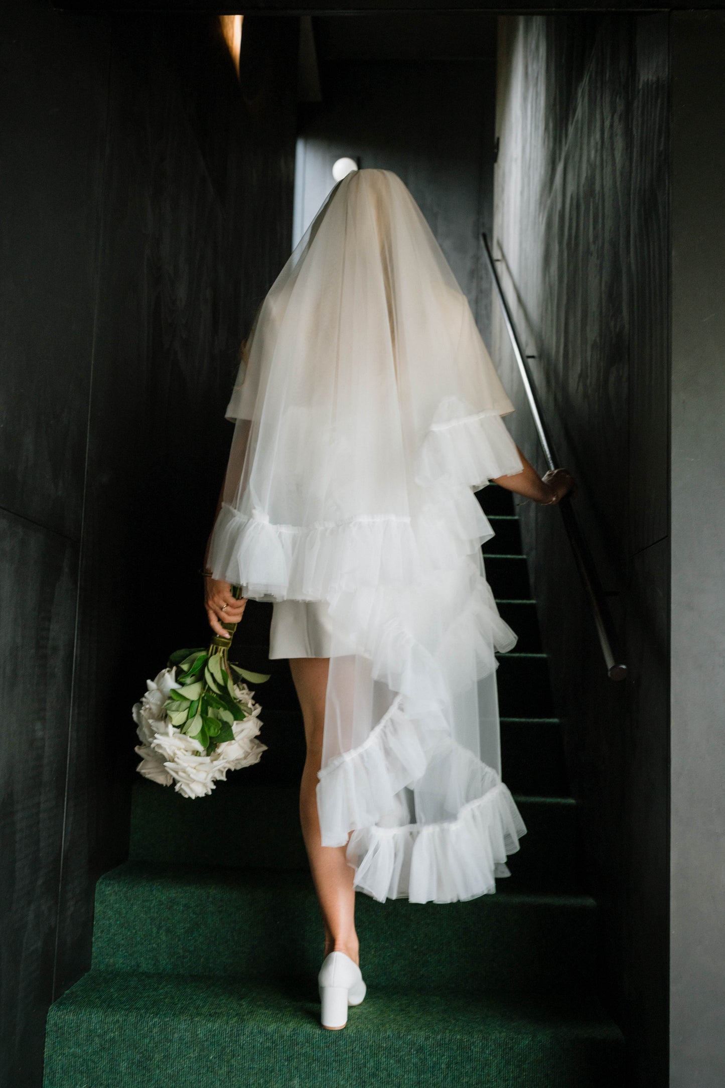 Ivory Ruffle Veil